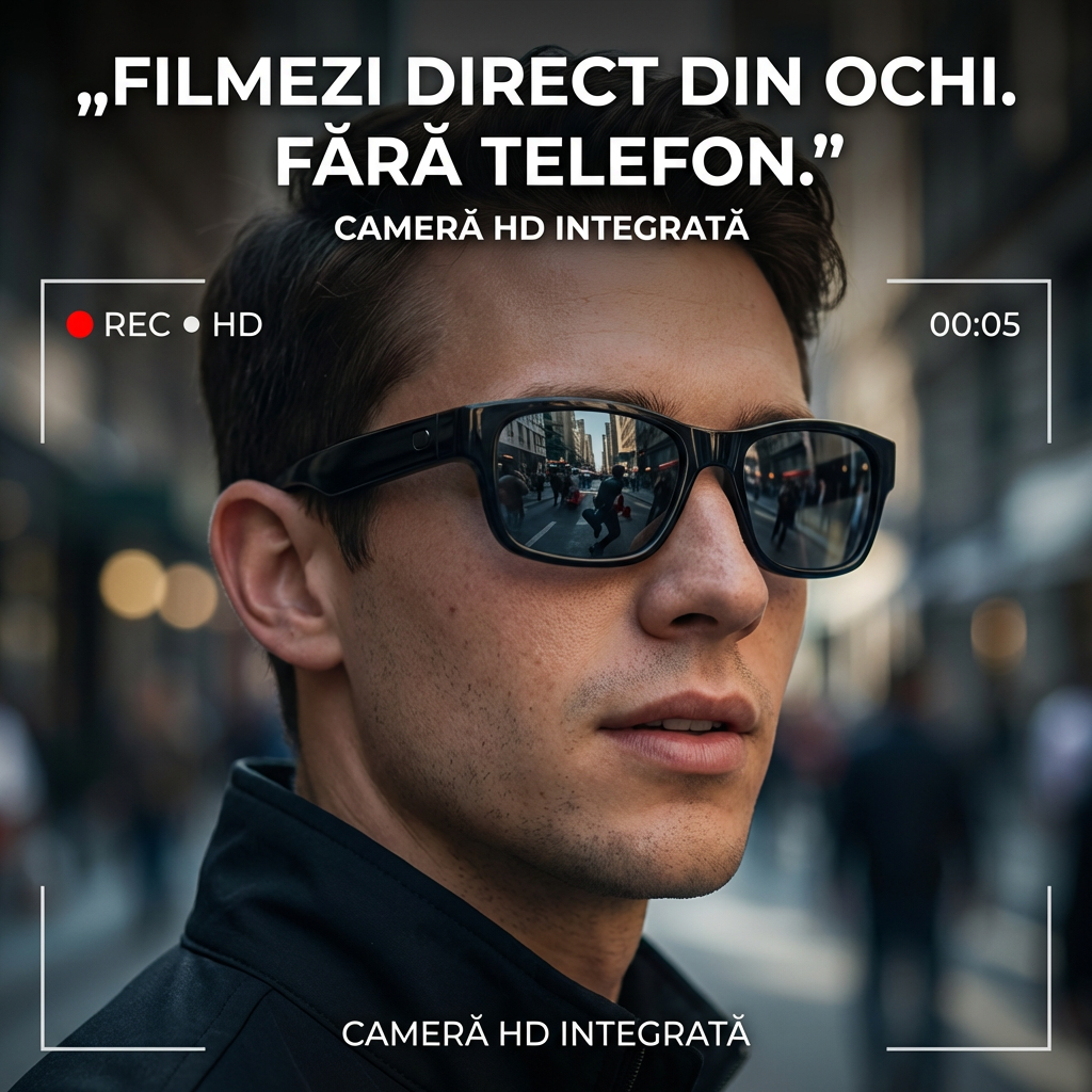 Ochelari de soare Smart - Înregistrare Video HD, Traducător în Timp Real, - Ochelari Smart Potriviti pentru Călătorii, Activități în Aer Liber, Sport
