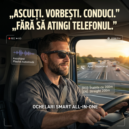 Ochelari de soare Smart - Înregistrare Video HD, Traducător în Timp Real, - Ochelari Smart Potriviti pentru Călătorii, Activități în Aer Liber, Sport