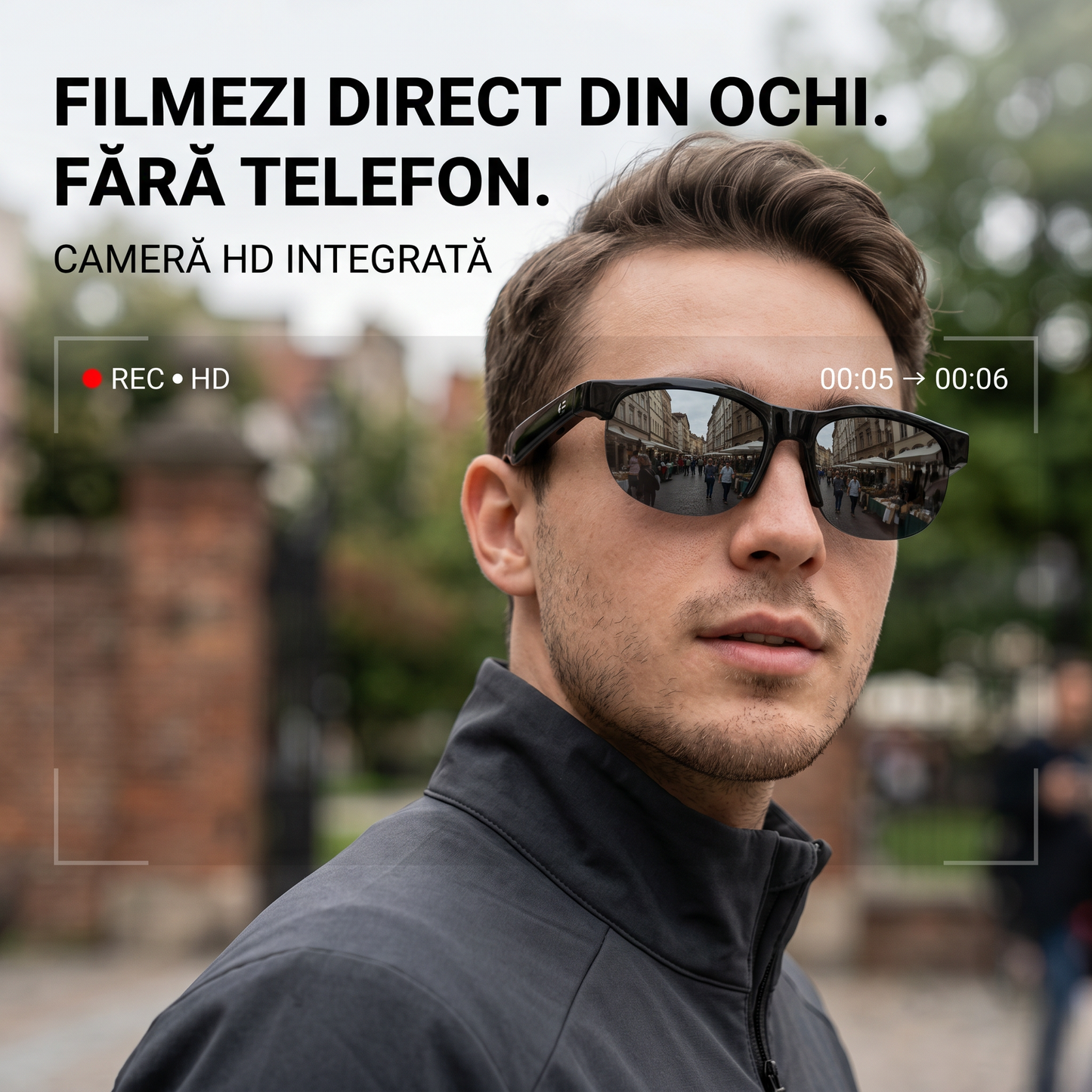 Ochelari de soare Smart - Înregistrare Video HD, Traducător în Timp Real, - Ochelari Smart Potriviti pentru Călătorii, Activități în Aer Liber, Sport