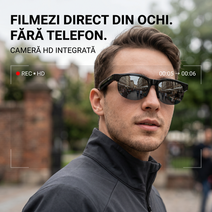 Ochelari de soare Smart - Înregistrare Video HD, Traducător în Timp Real, - Ochelari Smart Potriviti pentru Călătorii, Activități în Aer Liber, Sport
